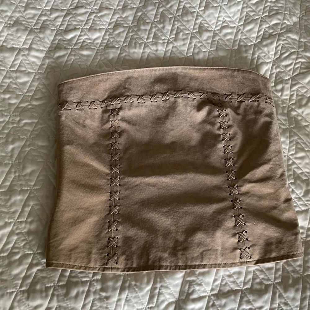 Vintage Arden B Faux Suede Whipstitch Tube Top - Size M